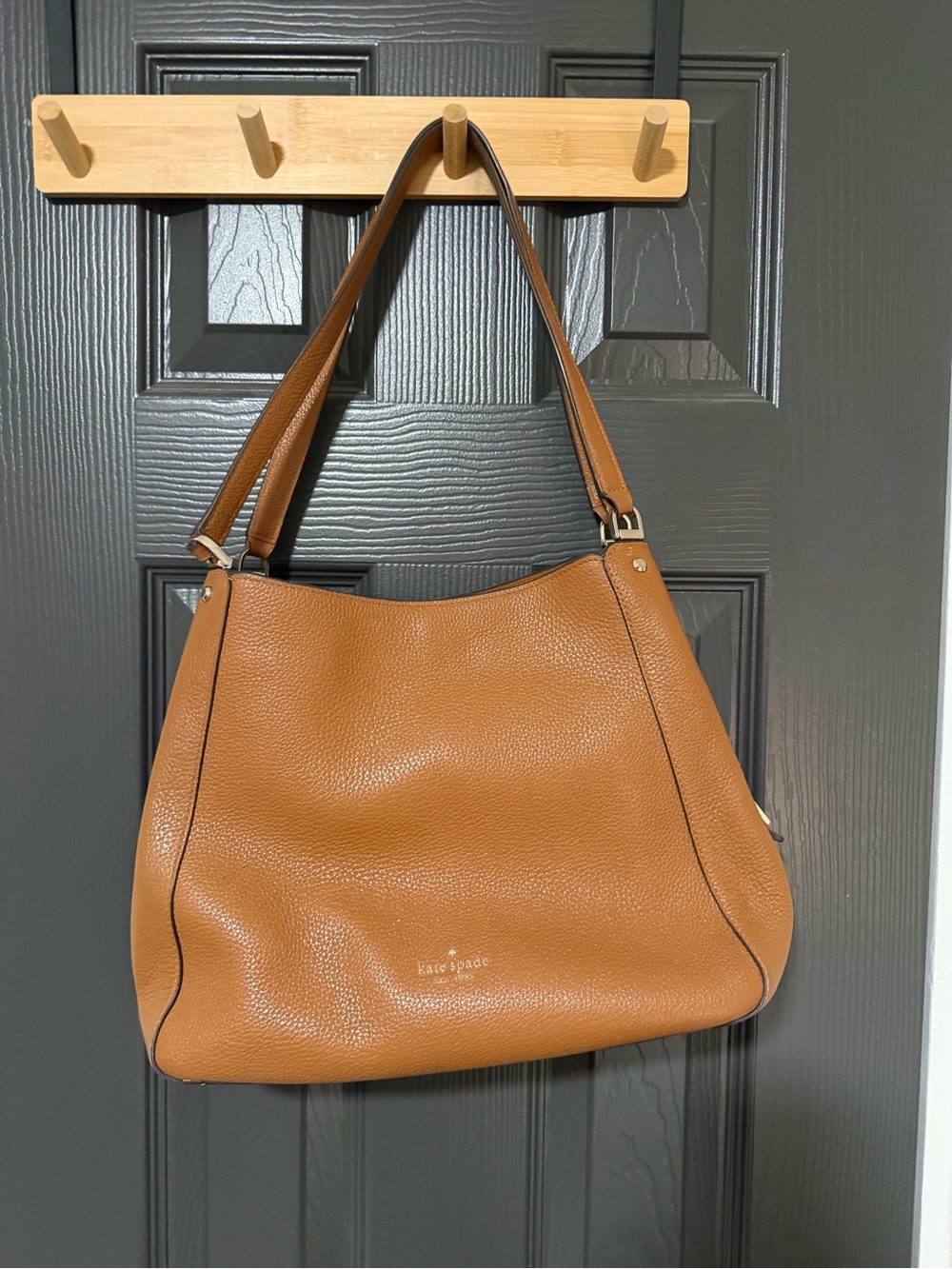 kate spade Cognac Pebbled Leather Shoulder Bag